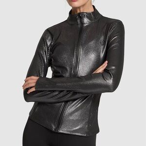 PINK Victoria's Secret Shiny Charcoal Bomber Jacket